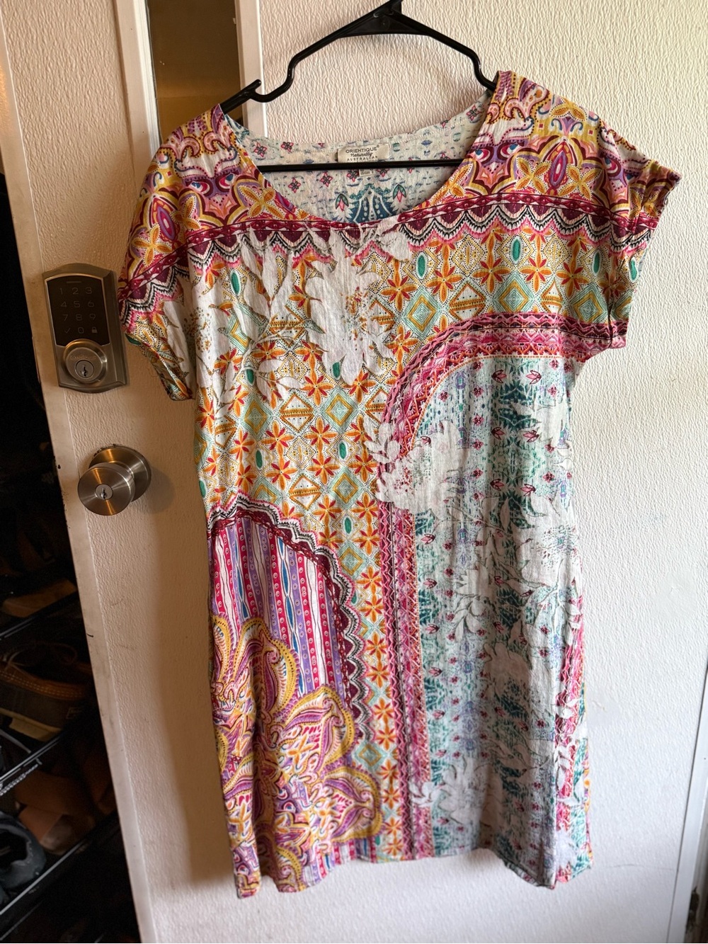 Midi Dress in Multi Floral & Geometric Print - Women's Midi Dress